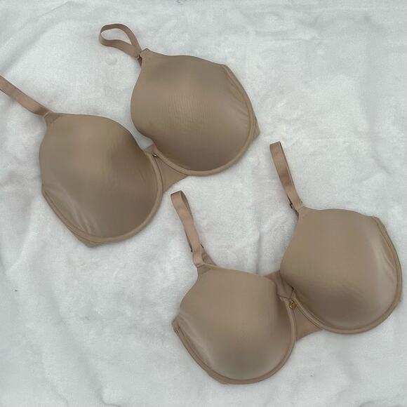 2 Natori Bras Nude Adjustable Straps Snap Closure Tan Underwire Womens Size 34G